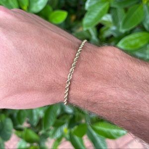 14K Solid Yellow Gold Rope Chain
